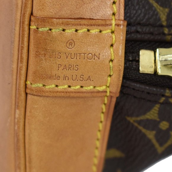 LOUIS VUITTON LV Logo Alma Hand Bag Monogram Leather Brown France - Picture 8 of 16